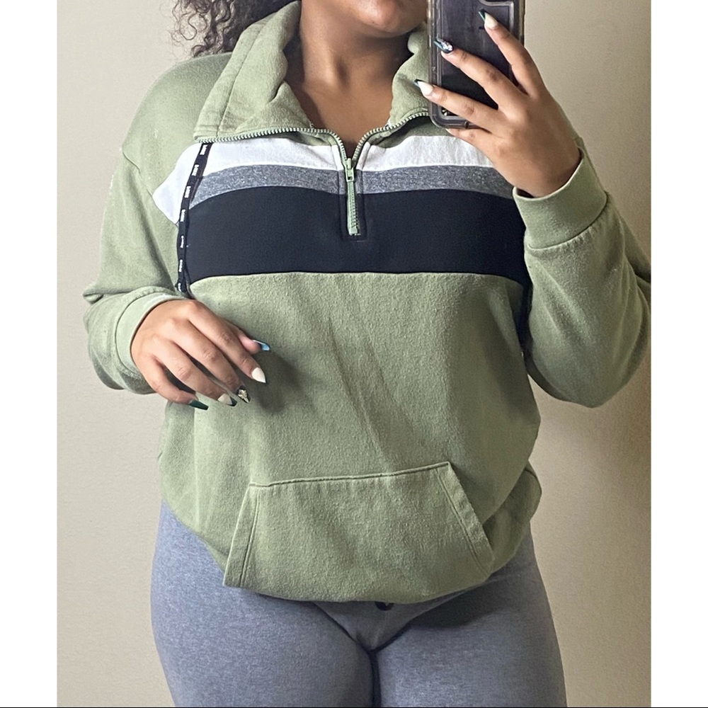 PINK Olive green sweater